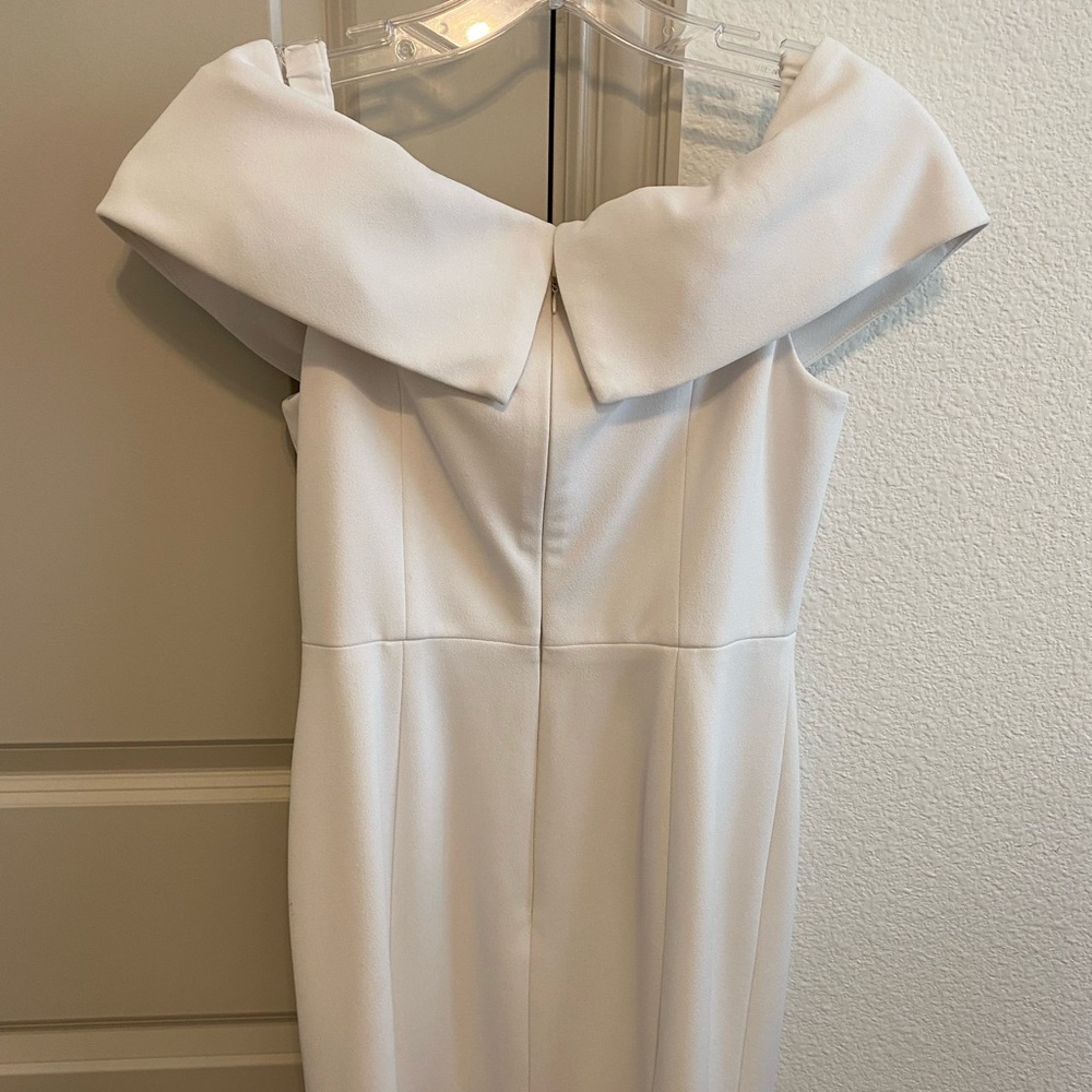 Calvin Klein Dresses White Calvin Klein Off-The-Shoulder Sheath Dress - Picture 2 of 5